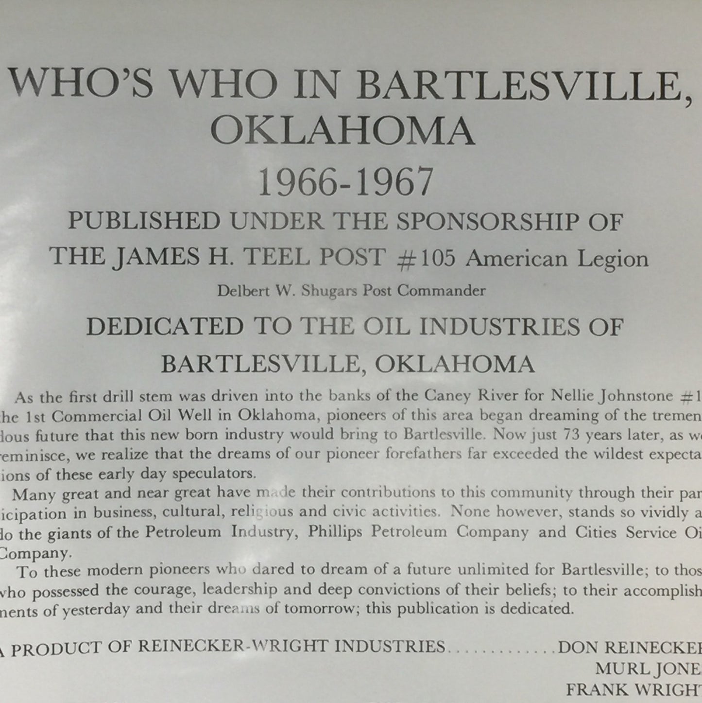 Who's Who In Bartlesville, Oklahoma - Margaret W. Teague - 1967