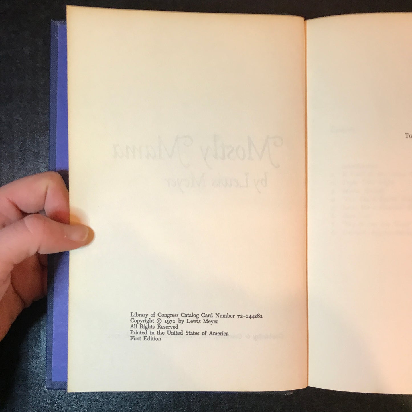 Mostly Mama - Lewis Meyer - Signed - 1st Edition - 1971