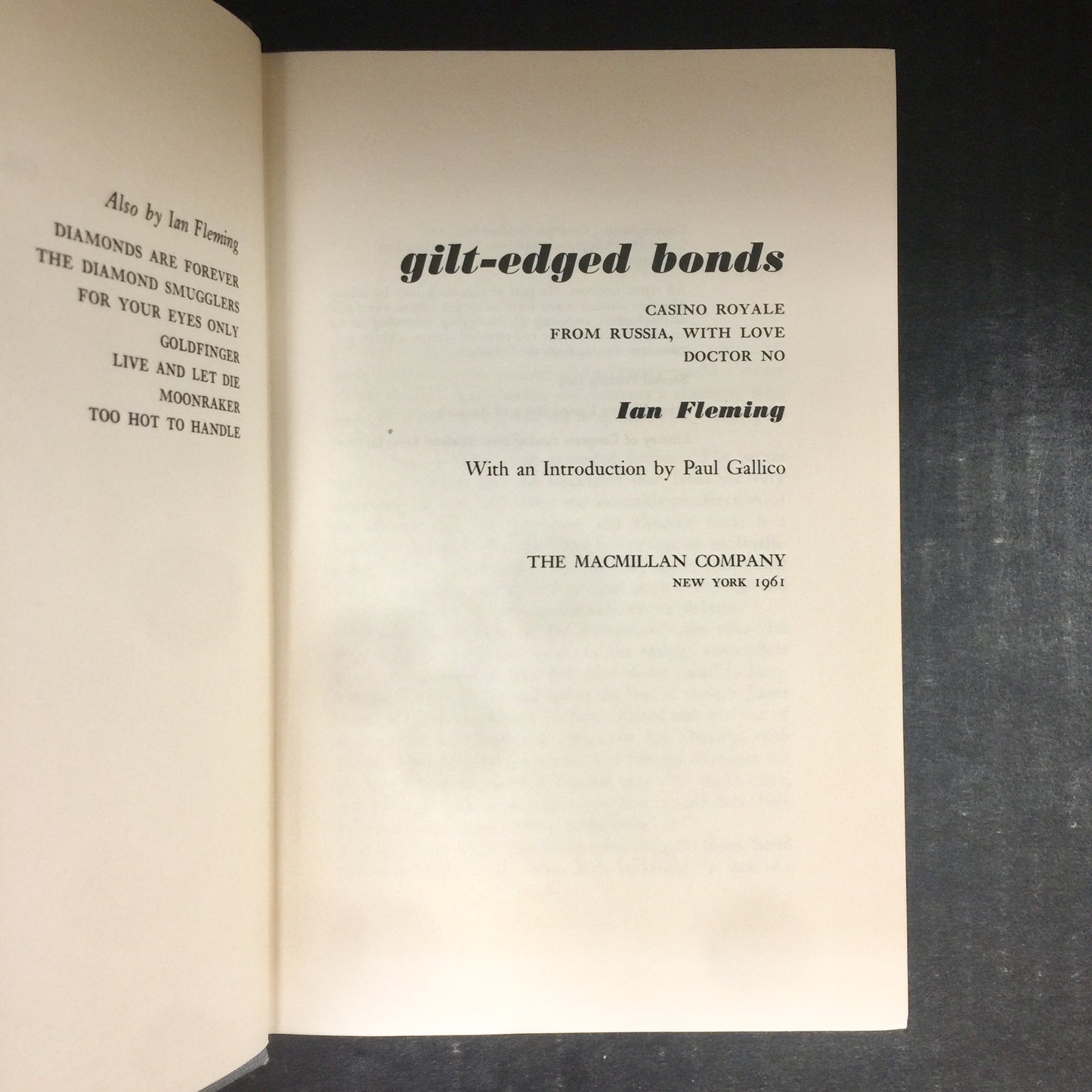 Gilt-Edged Bonds - Ian Fleming - Second Printing - 1965