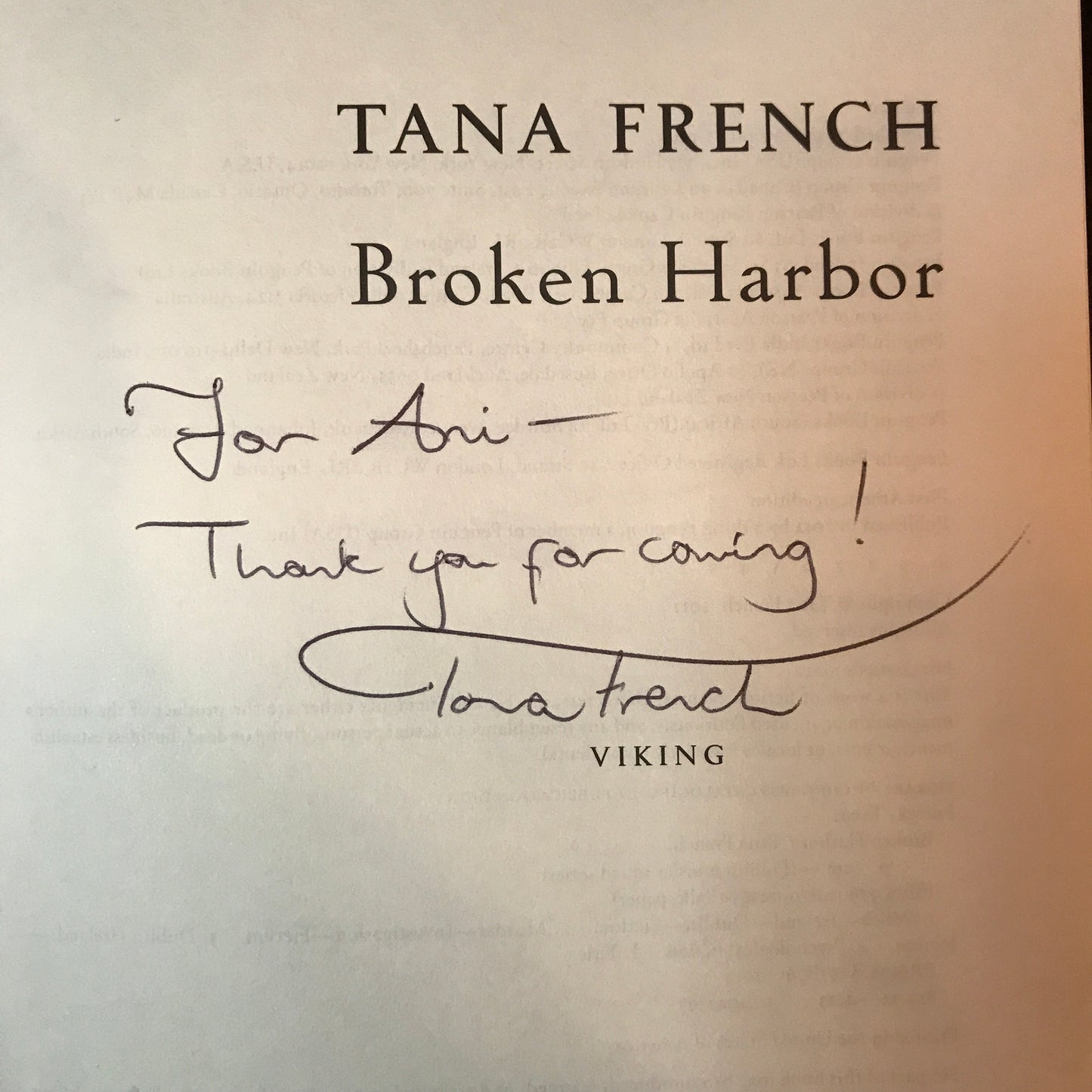 Broken Harbor - Tana French - Signed - 1st Edition - 2012