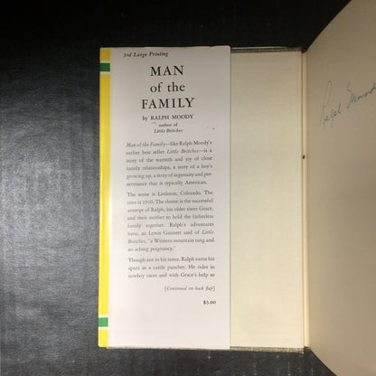 Man of the Family - Ralph Moody - Signed - Third Large Printing - 1951