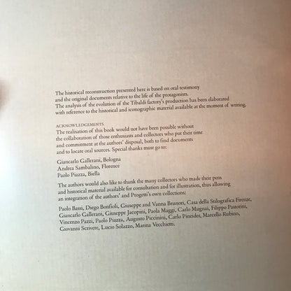 Tibaldi: A Story of Fountain-Pens and Men - Letizia Jacopini and Enrico Bettazzi - 1998