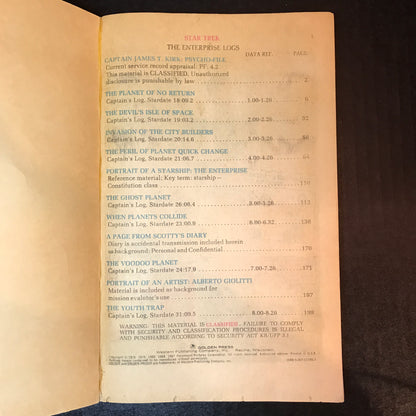 Star Trek: The Enterprise Logs - Golden Press - 1976