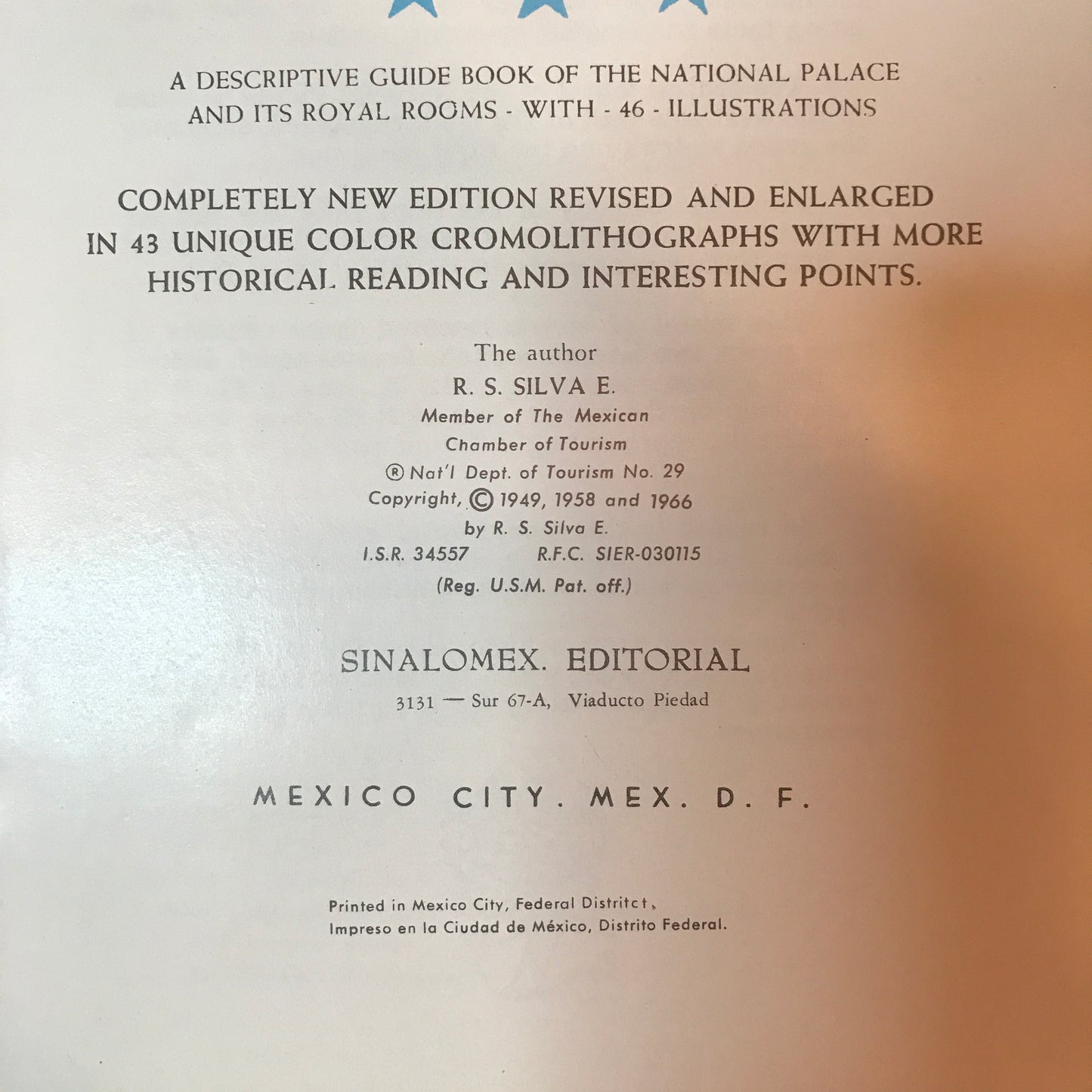 Mexican History: Diego Rivera's Frescoes in the National Palace & Elsewhere in Mexico City - R. S. Silva E. - 1966