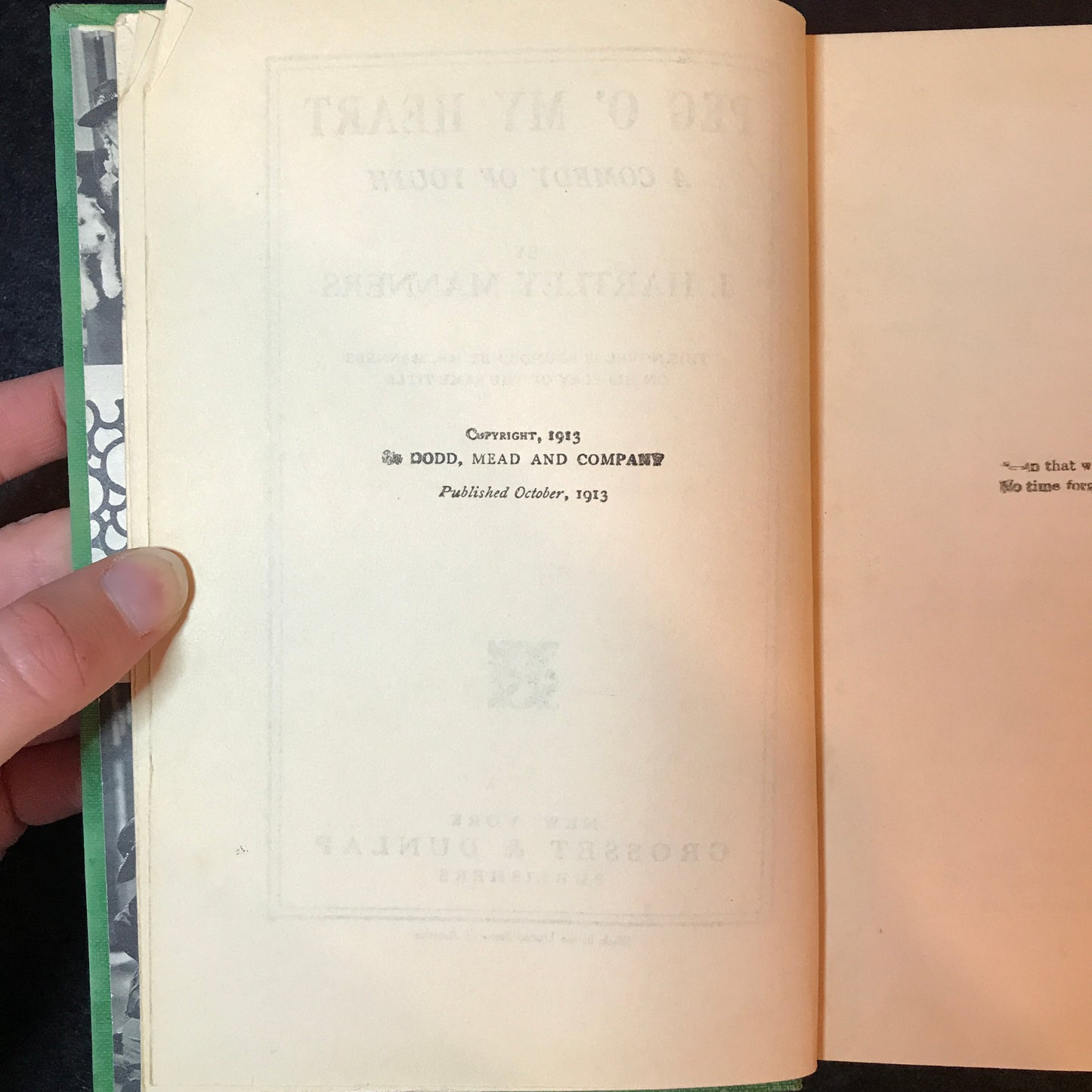 Peg O' My Heart - J. Hartley Manners - Photoplay Edition - 1913