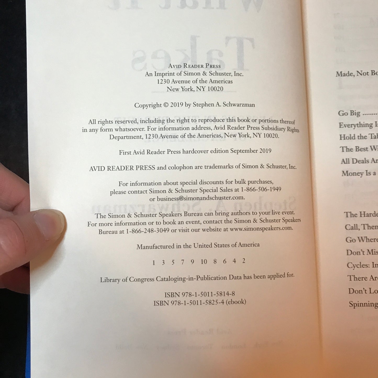 What it Takes - Stephen A. Schwarzman - Signed - 1st Edition - 2019