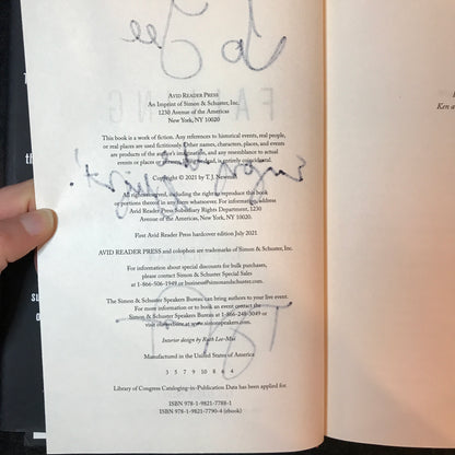 Falling - T. J. Newman - Signed - 3rd Print - 2021