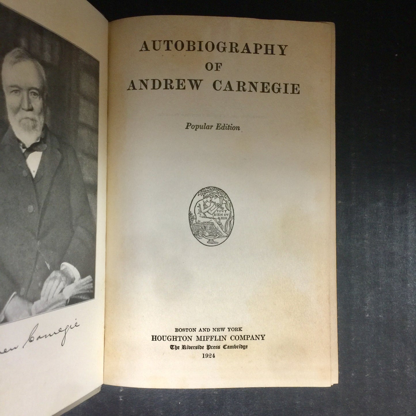 Autobiography of Andrew Carnegie - Houghton Mifflin Company - 1924