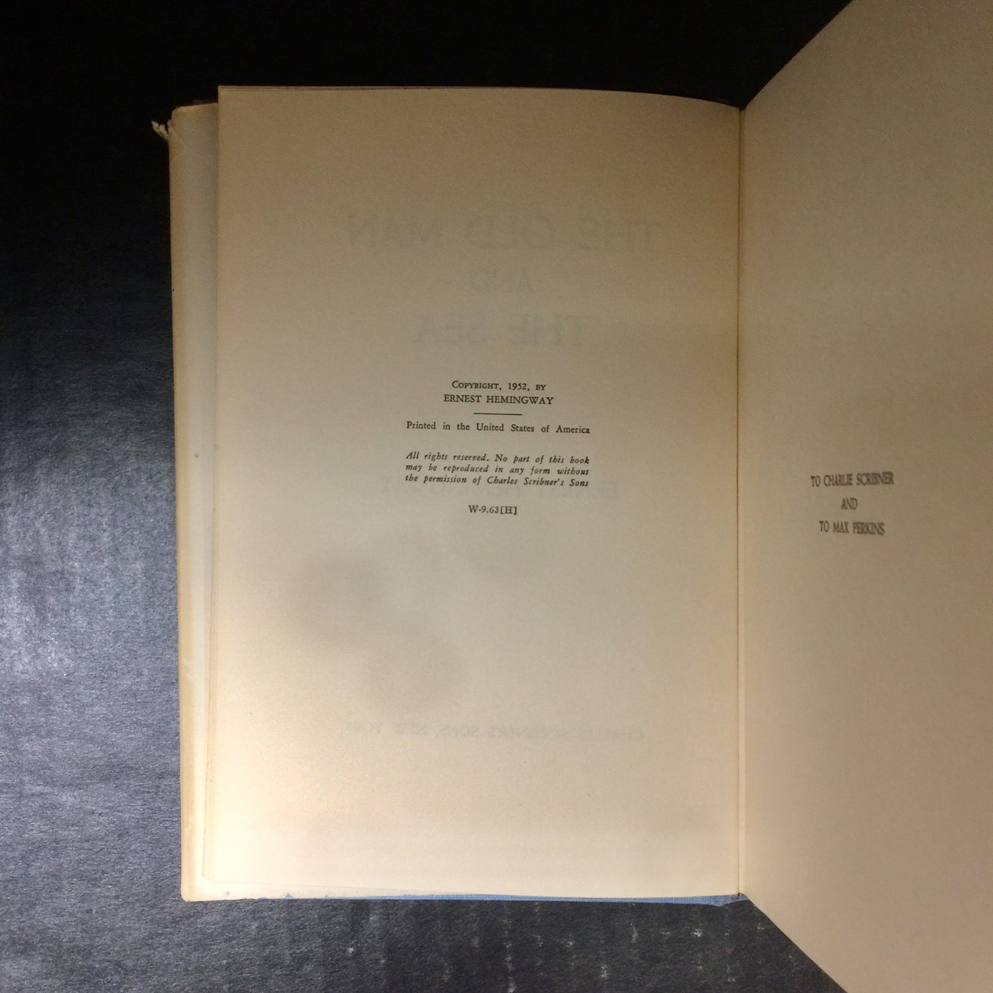 The Old Man And The Sea - Ernest Hemingway - Early Printing - 1953