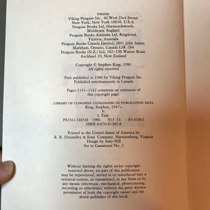 It - Stephen King - 1st Edition - 1986