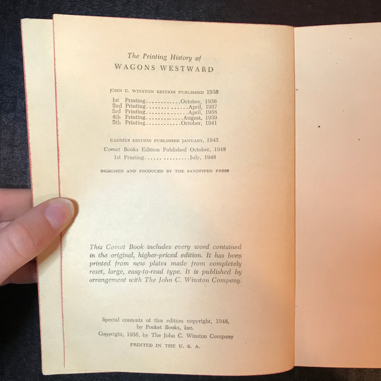 Wagons Westward - Armstrong Sperry - 1st Thus - 1948