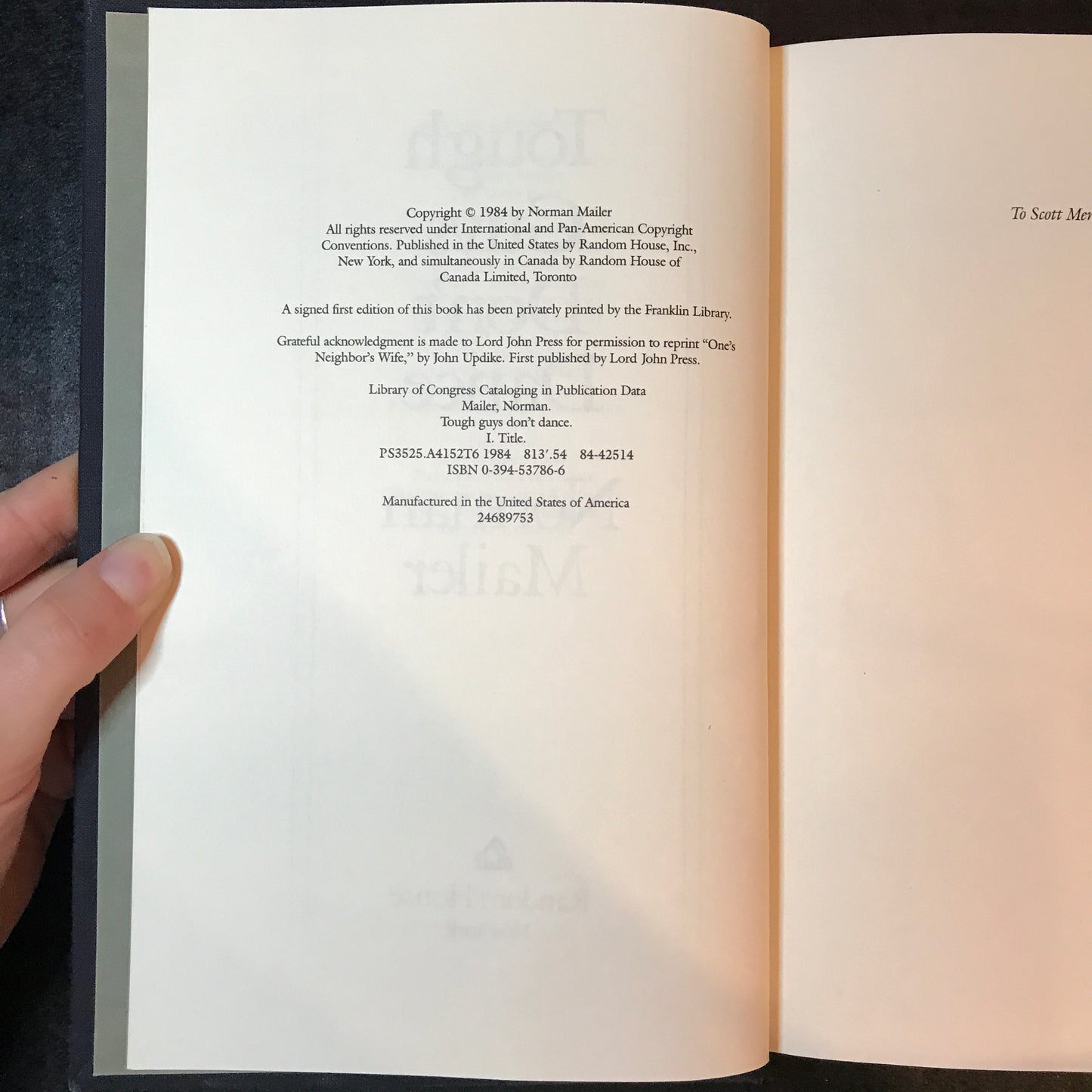 Tough Guys Don't Dance - Norman Mailer - 1st Edition - 1984