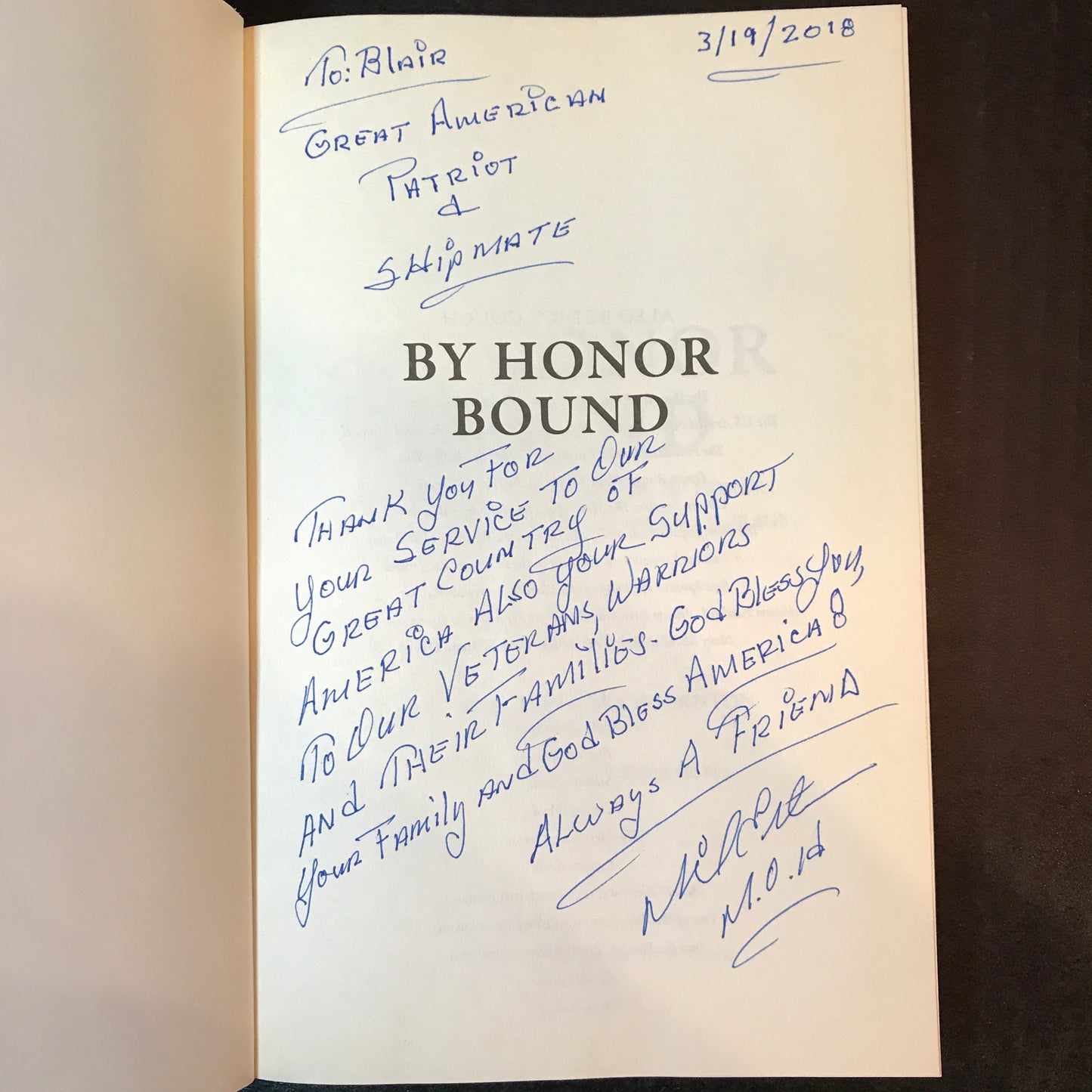 By Honor Bound - Tom Norris, Mike Thornton, Dick Couch - Signed - 2016