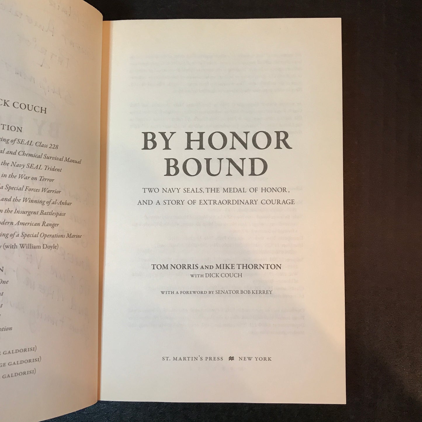 By Honor Bound - Tom Norris, Mike Thornton, Dick Couch - Signed - 2016