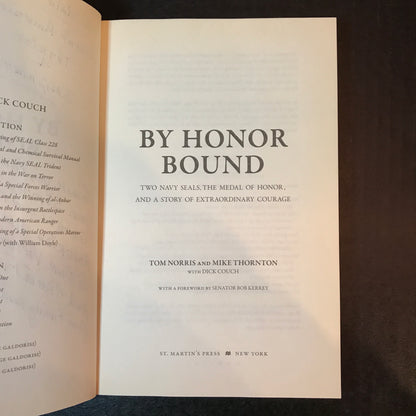 By Honor Bound - Tom Norris, Mike Thornton, Dick Couch - Signed - 2016