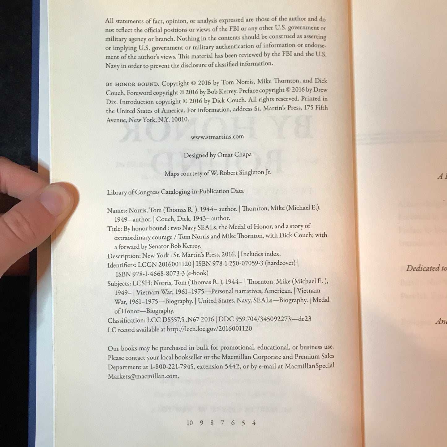 By Honor Bound - Tom Norris, Mike Thornton, Dick Couch - Signed - 2016