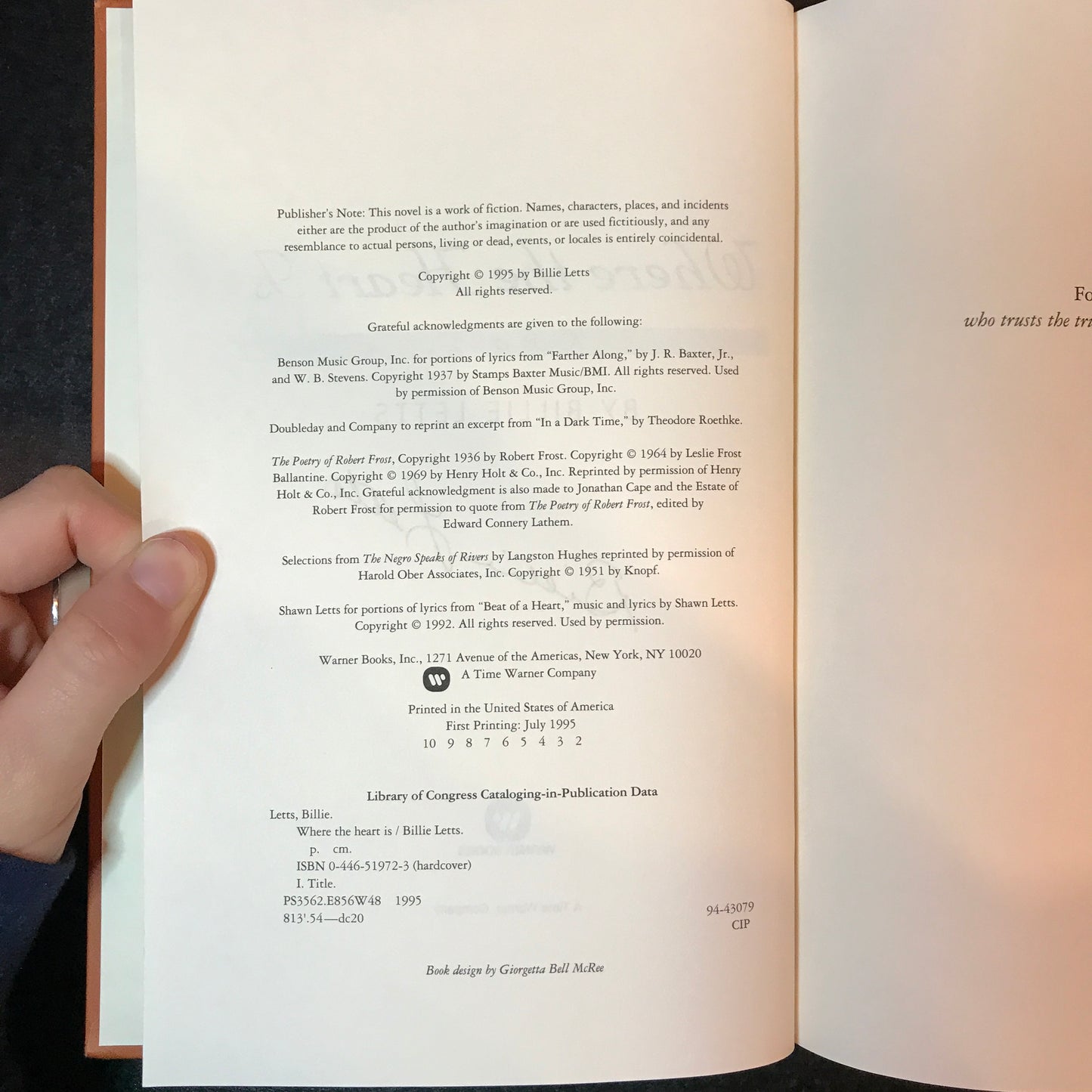 Where The Heart Is - Billie Letts - Signed - 1995