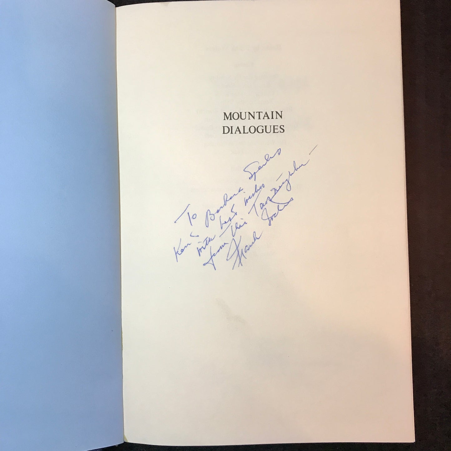 Mountain Dialogues - Frank Waters - Signed - 1981