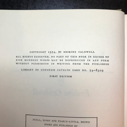 Love and Money - Erskine Caldwell - 1st Edition - 1954