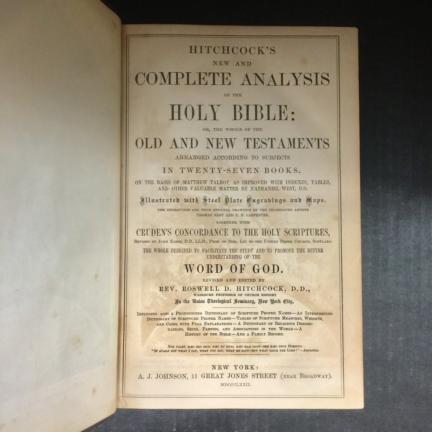 Hitchcock's New And Complete Analysis of the Holy Bible - Roswell D. Hitchcock - 1872