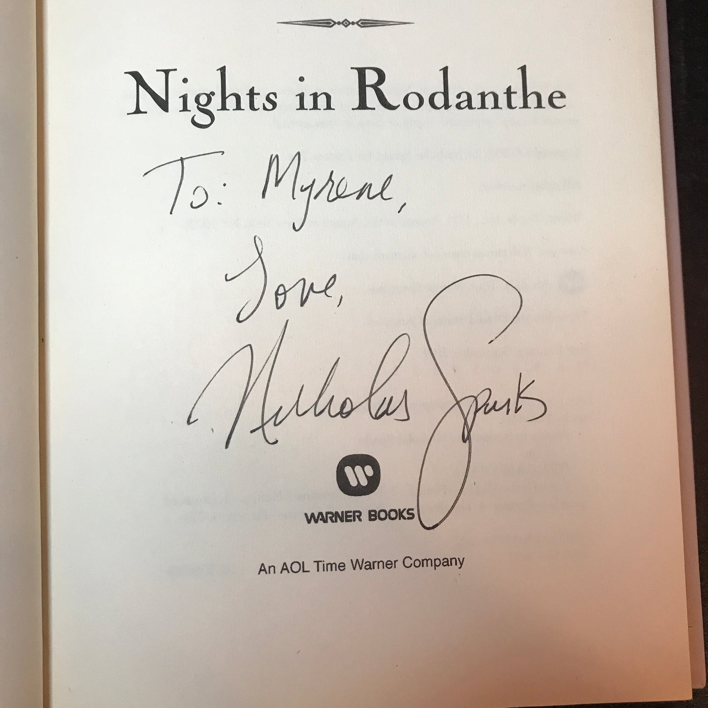 Nights in Rodanthe - Nicholas Sparks - 1st Edition - Signed - 2002