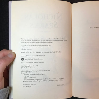 Nights in Rodanthe - Nicholas Sparks - 1st Edition - Signed - 2002