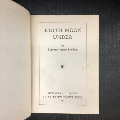 South Moon Under - Majorie Kinnan Rawlings - 1933