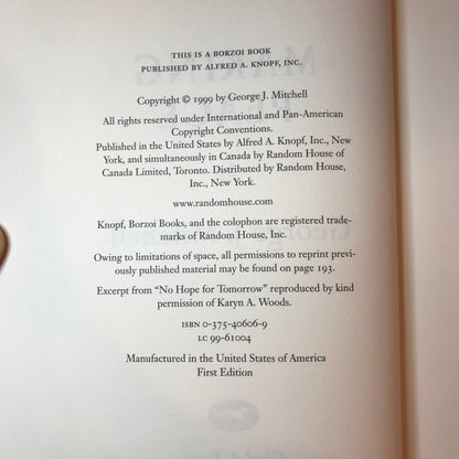 Making Peace - George J. Mitchell - 1st Edition - Signed - 1999