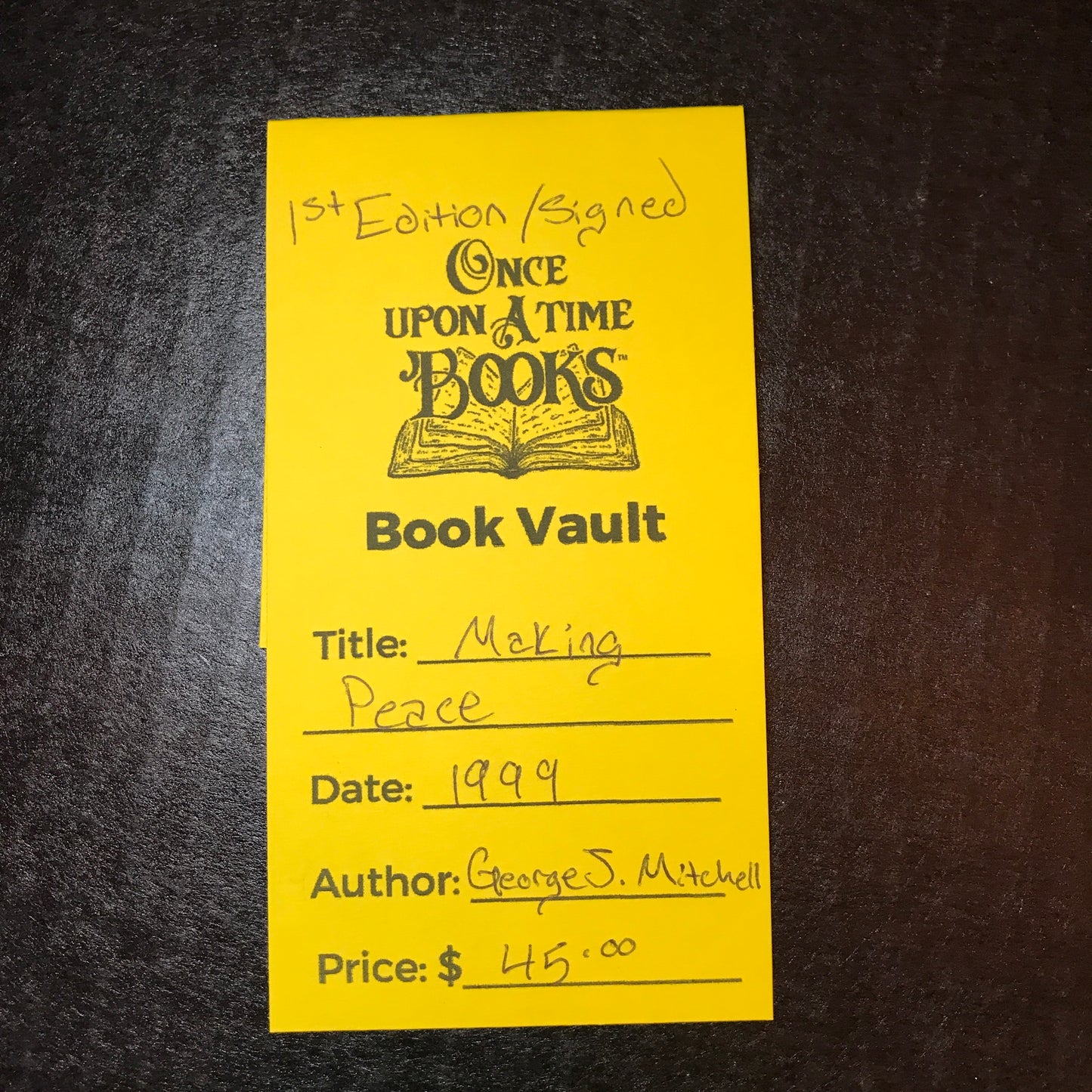 Making Peace - George J. Mitchell - 1st Edition - Signed - 1999