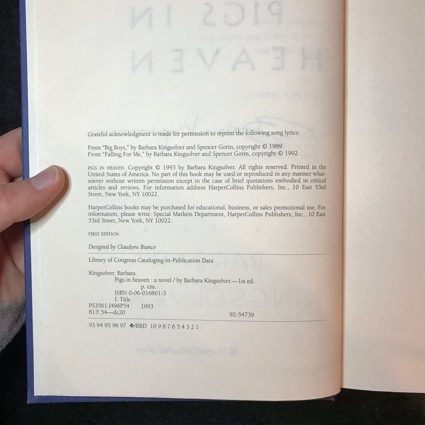 Pigs in Heaven - Barbara Kingsolver - Signed - 1st Edition - 1993