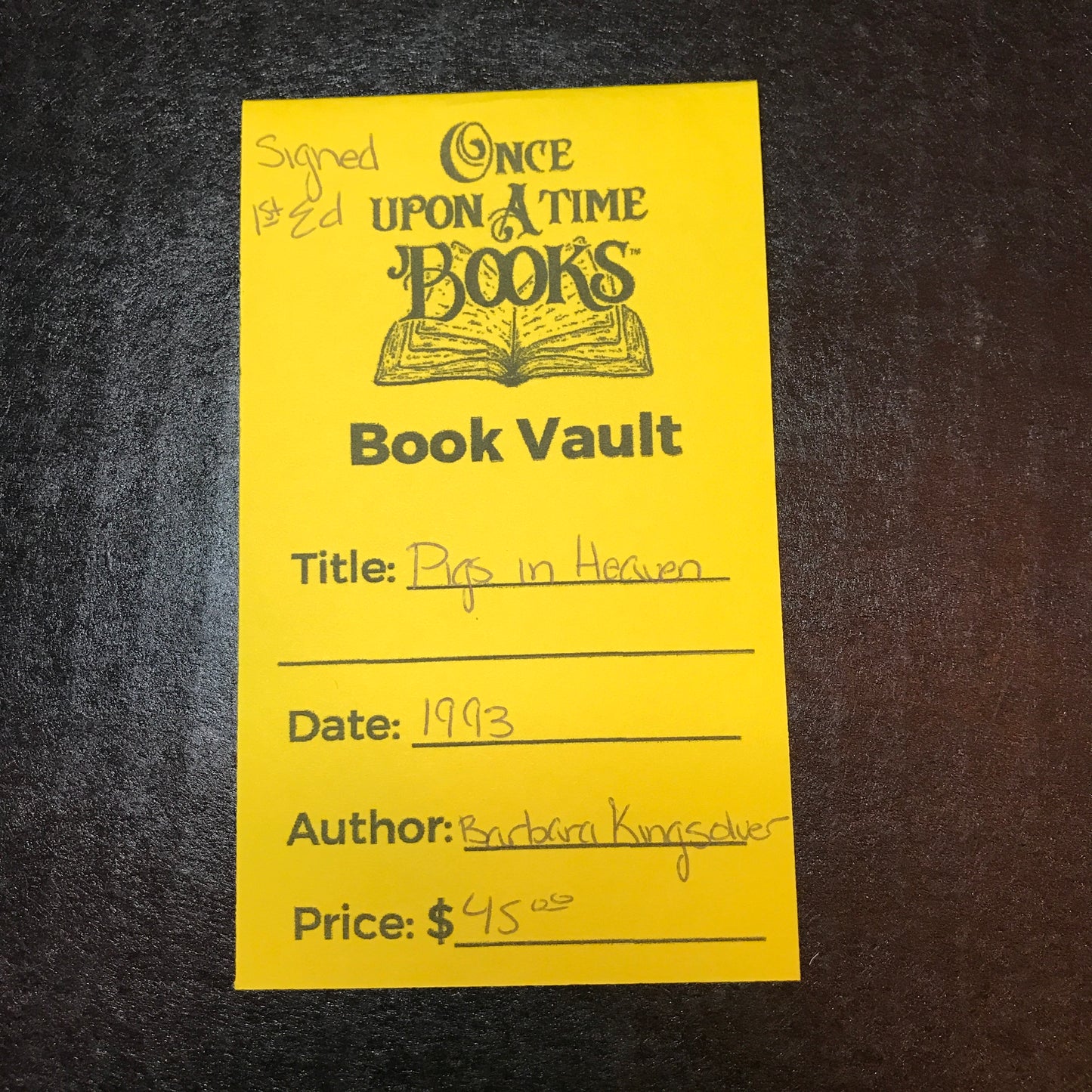 Pigs in Heaven - Barbara Kingsolver - Signed - 1st Edition - 1993