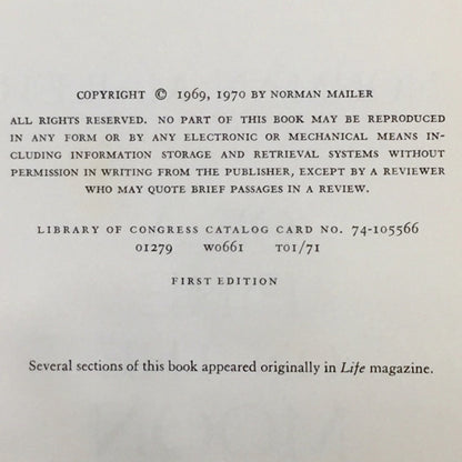 Of A Fire On The Moon - Norman Mailer - First Edition - 1970