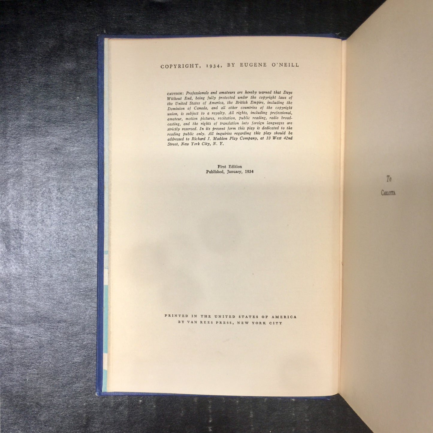 Days Without End - Eugene O'Neill - First Edition - 1934