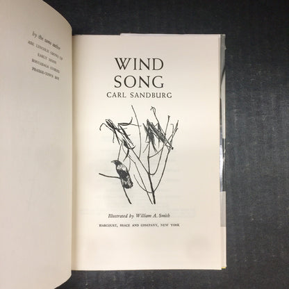 Wind Song - Carl Sandburg - First Edition - 1960