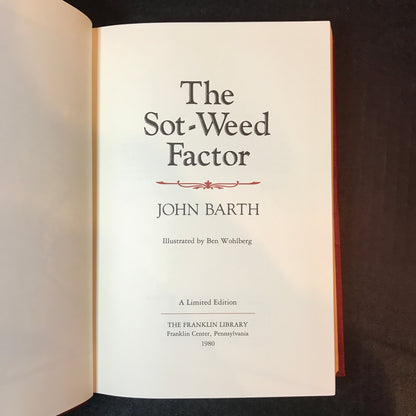 The Sot-Weed Factor - John Barth - Signed - Franklin Library - 1980
