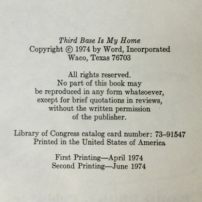 Third Base Is My Home - Brooks Robinson - Ex-Library - Second Printing - 1974