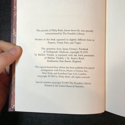 The Anatomy Lesson - Philip Roth - Signed - 1st Edition - Easton Press - 1983