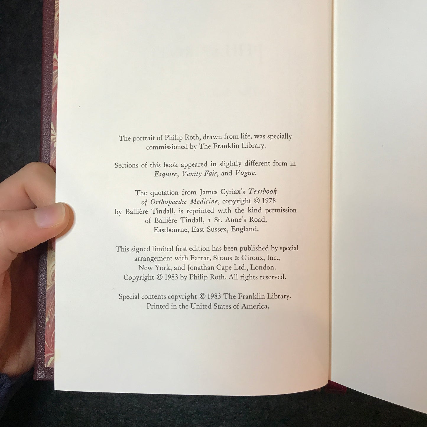 The Anatomy Lesson - Philip Roth - Signed - 1st Edition - Easton Press - 1983