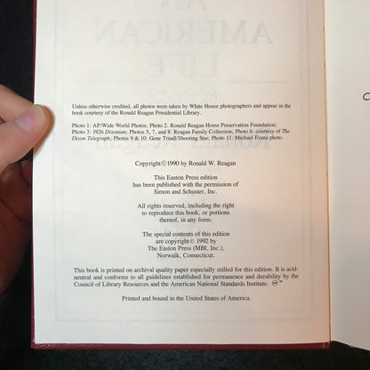 An American Life - Ronald Reagan - Easton Press - 1992
