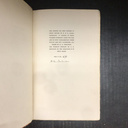 A Writer's Notes On His Trade - C.E. Montague - Signed by H.M. Tomlinson - Limited Edition - 1930