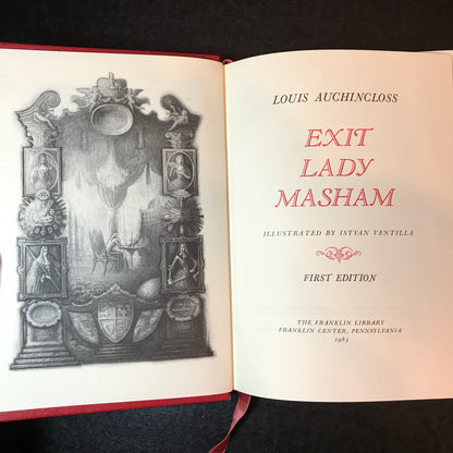 Exit Lady Masham - Louis Auchincloss - Signed - 1st Edition - Franklin Library - 1983