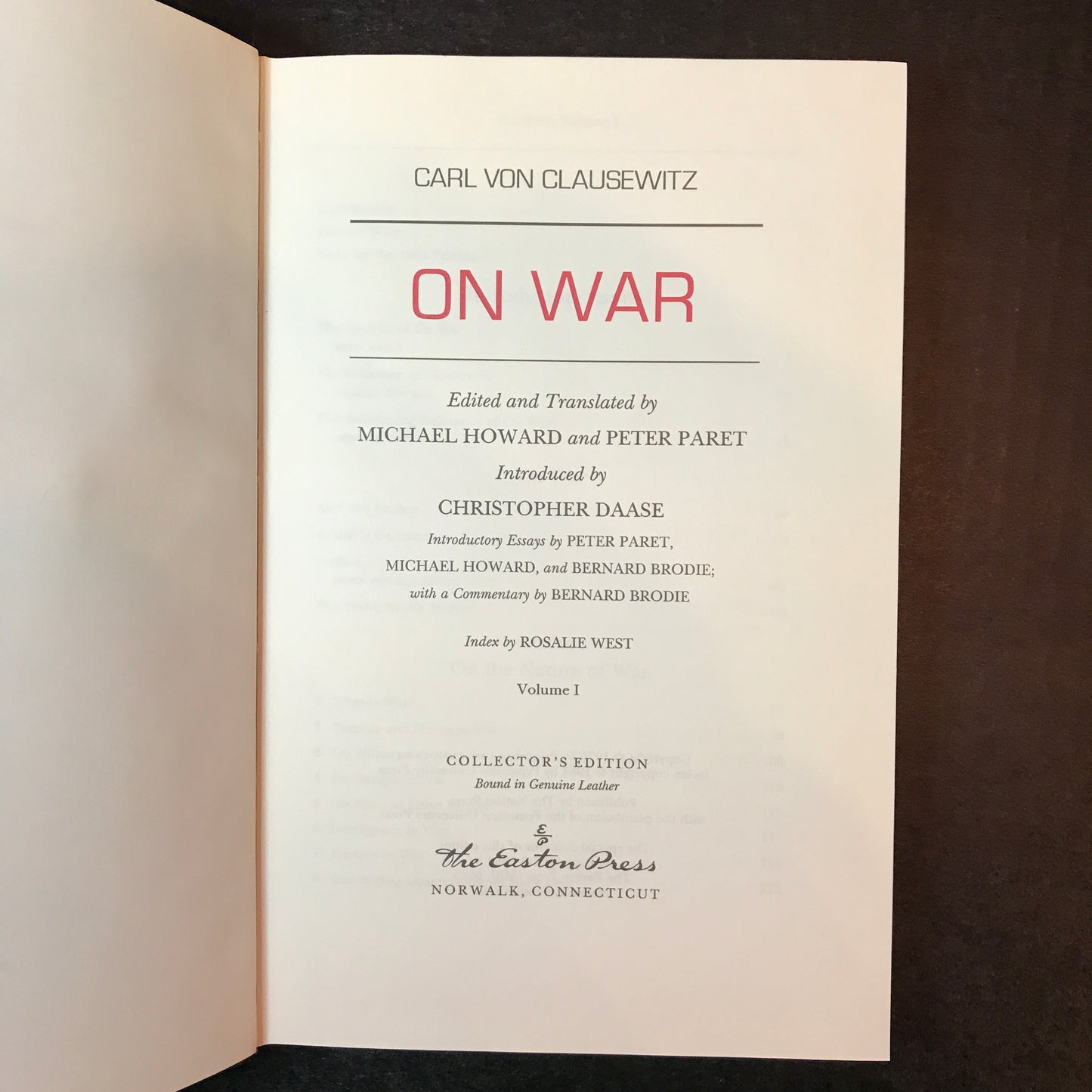 On War - Carl Von Clausewitz - 2 Volumes - Easton Press - 1991