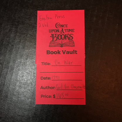 On War - Carl Von Clausewitz - 2 Volumes - Easton Press - 1991