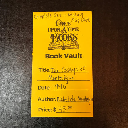 The Essays of Montaigne - Michel de Montaigne - Complete Set - 1946