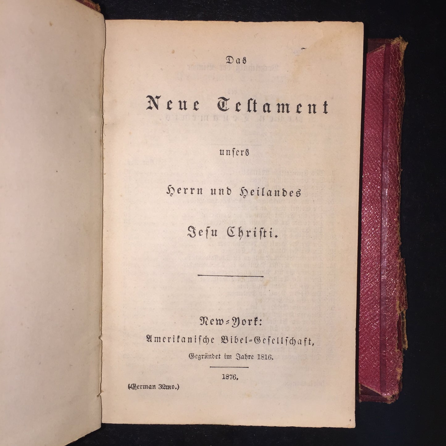 The New Testament Bible - German - Foreign Language - 1876