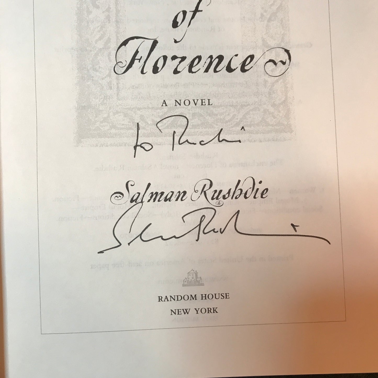 The Enchantress of Florence - Salman Rushdie - Signed - 2008