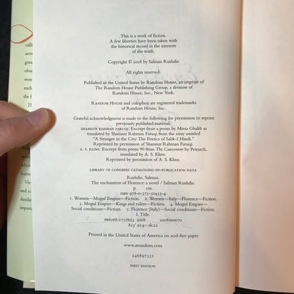 The Enchantress of Florence - Salman Rushdie - Signed - 2008