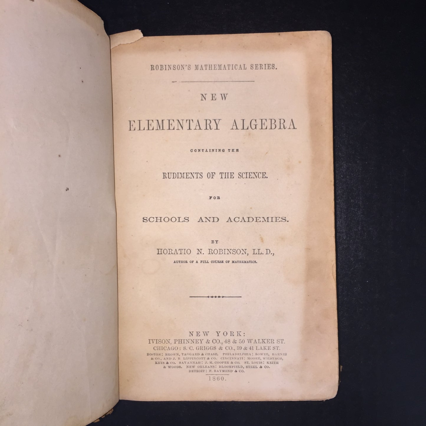 New Elementary Algebra - Horatio N. Robinson - 1960