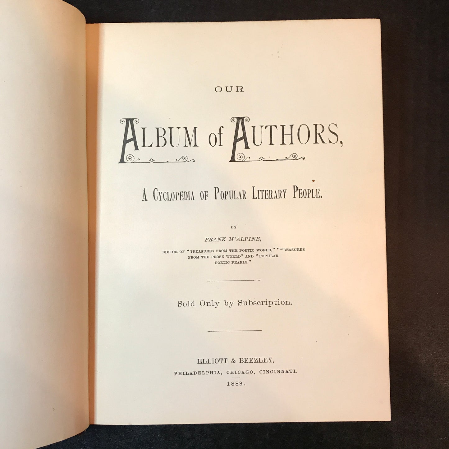 Our Album of Authors - Frank M'Alpine - 1888