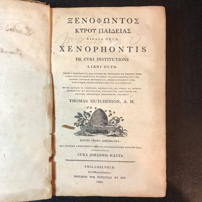 Xenophontis De Cyri Institutione Libri Octo - Thomas Hutchinson - In Latin - 1806
